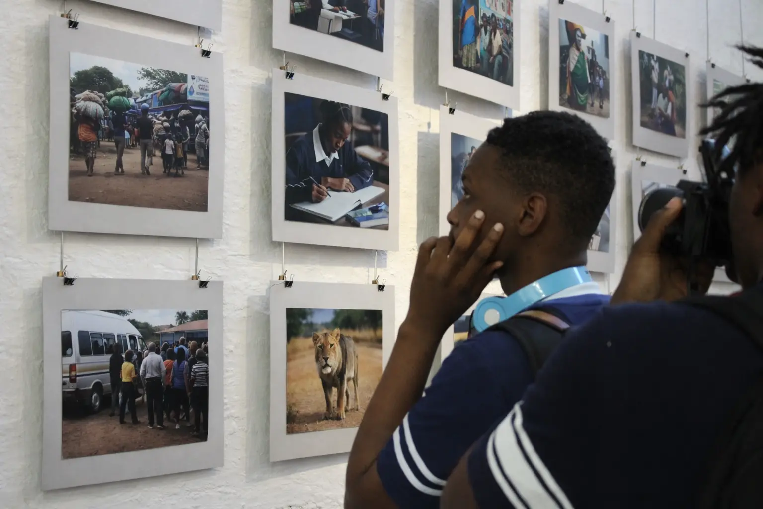 Student photography exhibition display